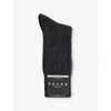 Falke Mens Anthra.mel Lhasa Ribbed Wool-blend Knitted Socks In Black