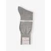 Falke Mens Light Grey Melange No3 Wool-silk Socks In Gray