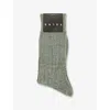 Falke Mens Loden Bay Ribs Linen-blend Socks