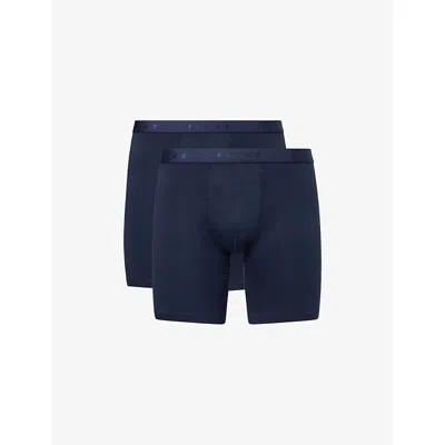 Falke Mens Midnight Daily Comfort Long-leg Pack Of Two Stretch-cotton Boxer Briefs Xxl In Blue