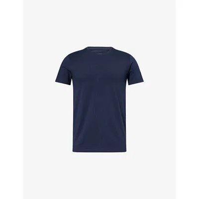 Falke Mens Midnight Daily Comfort Pack Of Two Crew-neck Stretch-cotton T-shirts Xxl In Blue