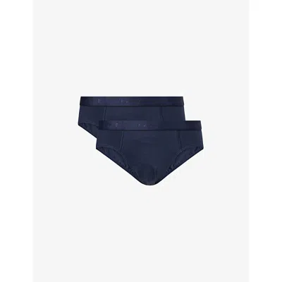 Falke Mens Midnight Daily Comfort Pack Of Two Stretch-cotton Briefs In Blue