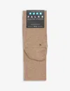 Falke Mens Nutmeg Mel Sensitive London Stretch Cotton-blend Socks In Brown