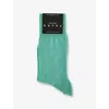 Falke Mens Oceangreen Airport Wool-blend Socks