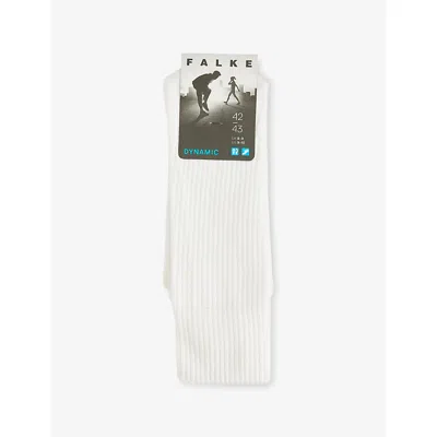 Falke Mens Off-white Dynamic Stripe-trim Stretch-cotton Socks