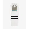 Falke Mens Offwhite Dynamic Stripe-trim Stretch-cotton Socks In White
