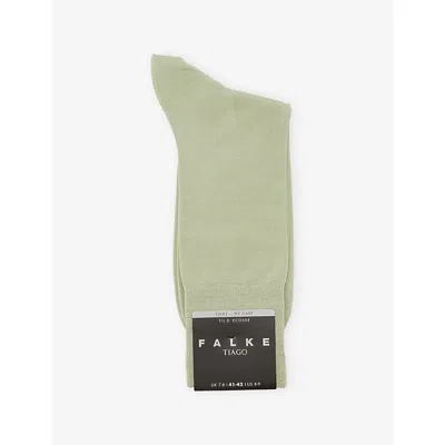 Falke Mens Pale Olive Tiago Stretch Cotton-blend Socks In Green
