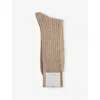 Falke Mens Pebble Mel. No 2 Finest Cashmere-blend Crew-length Socks In Brown