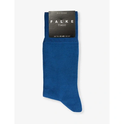 Falke Mens Sapphire Tiago Crew-length Cotton-blend Socks