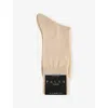 Falke Mens Silk Mid-calf Cotton-blend Knitted Socks In Silver