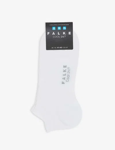 Falke Mens White Cool 24/7 Stretch-cotton Blend Socks