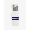 Falke Mens White Dynamic Stripe-trim Stretch-cotton Socks In White