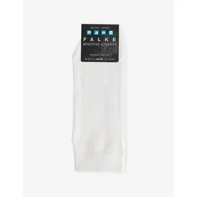 Falke Mens White Sensitive London Stretch-cotton Blend Socks