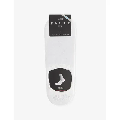 Falke Mens White Step High-cut Cotton-blend Socks