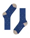 Falke Mercerized Cotton & Nylon Dot Dress Socks In Paris Blue