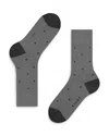 Falke Mercerized Cotton & Nylon Dot Dress Socks In Steel Melange