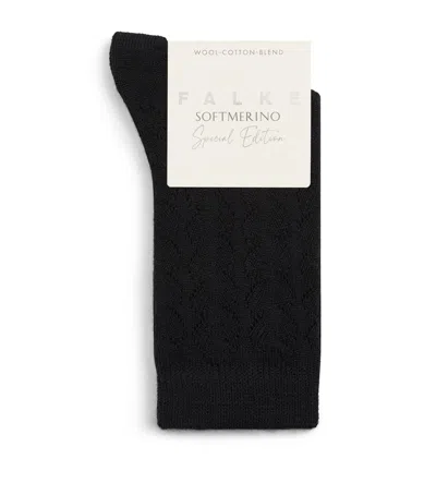 Falke Merino Wool-cotton Socks In Black