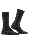Falke Metallic Jewel Case Crew Socks In Black