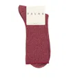 Falke Alpaca-blend Brick Wall Socks In Burgundy