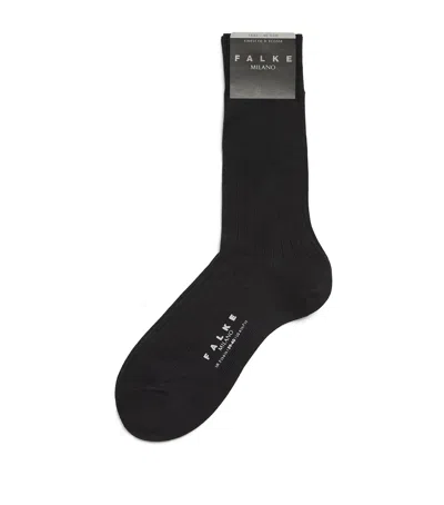 Falke Milano Ribbed Socks In Black