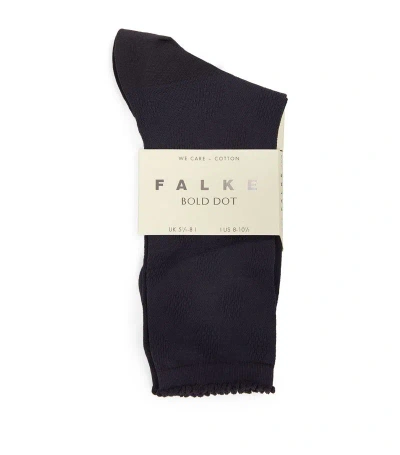 Falke Organic Cotton-blend Bold Dot Socks In Navy
