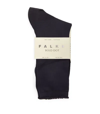 Falke Organic Cotton-blend Bold Dot Socks In Navy