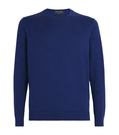 Falke Organic Cotton Interlock-knit Sweater In Blue