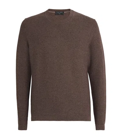 Falke Organic Cotton Interlock-knit Sweater In Brown