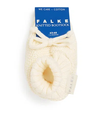 Falke Kids' Organic Cotton Knitted Booties In Ivory