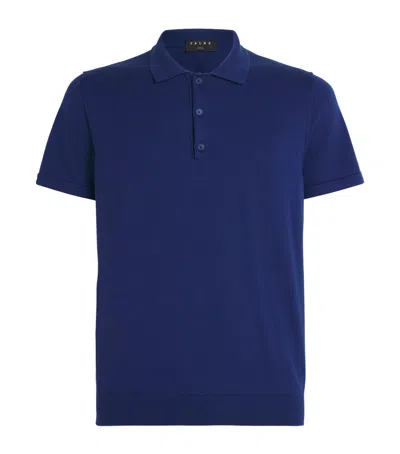 Falke Organic Cotton Polo Shirt In Blue