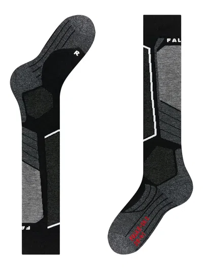 Falke Geometric-patterned Socks In Black