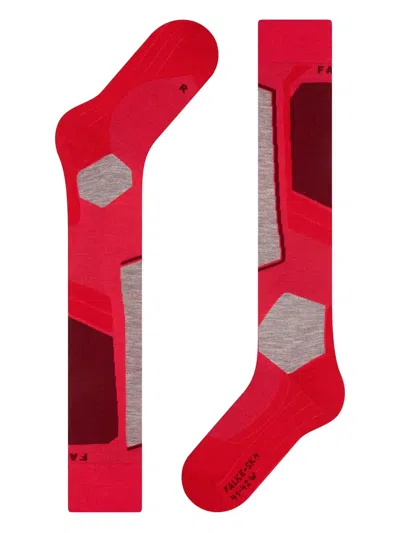 Falke Panelled Socks In Red