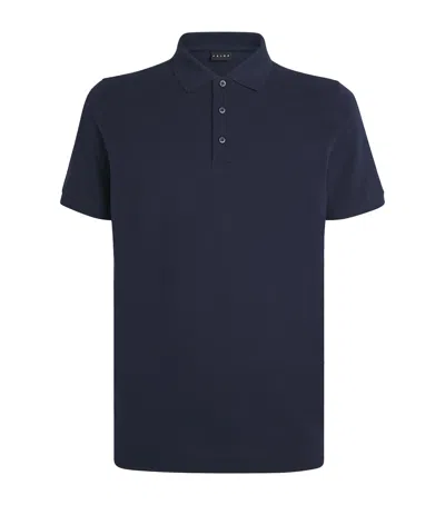 Falke Pima Cotton Piqué Polo Shirt In Blue