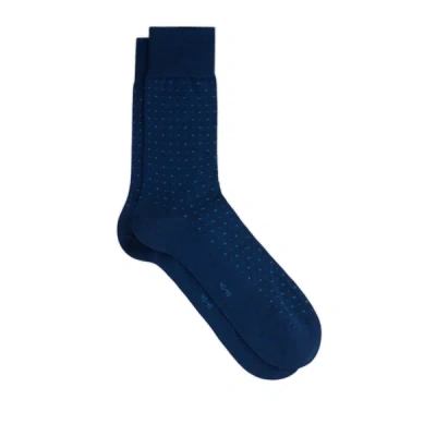 Falke Printed Cotton Socks In Blue