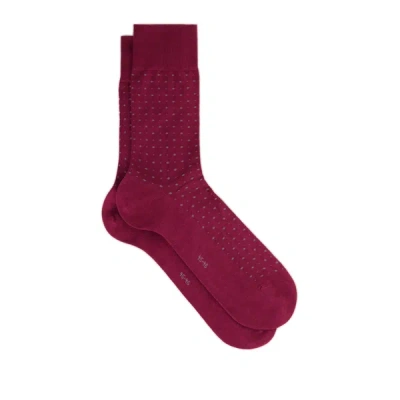 Falke Printed Cotton Socks In Burgundy