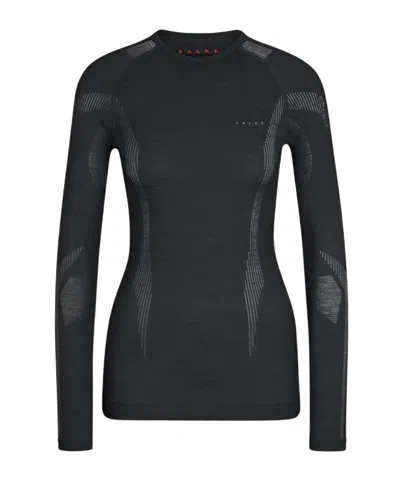 Falke Raglan-sleeve Thermal T-shirt In Black
