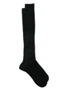 Falke Ribbed Cotton Socks In Black