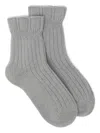 Falke Bedsock Rib Knit Socks In Gray
