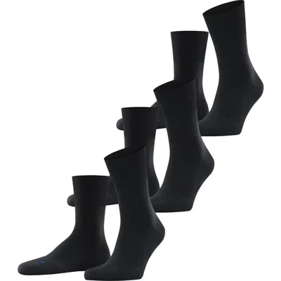 Falke Run Cotton Socks 3-pack In Black