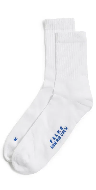 Falke Run Rib Crew Socks White