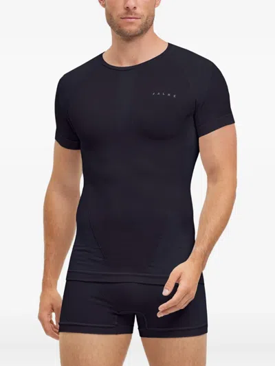Falke Seamless Short-sleeve Top In Black