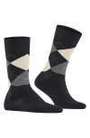 Falke Sensitive Argyle Crew Socks In Black