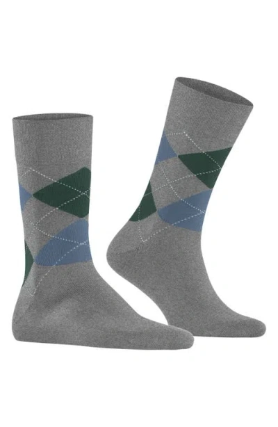 Falke Sensitive Argyle Crew Socks In Light Grey