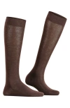 Falke Sensitive London Cotton Blend Knee High Socks In Dark Brown