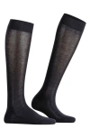 Falke Sensitive London Cotton Blend Knee High Socks In Dark Navy