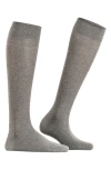 Falke Sensitive London Cotton Blend Knee High Socks In Light Grey Melange