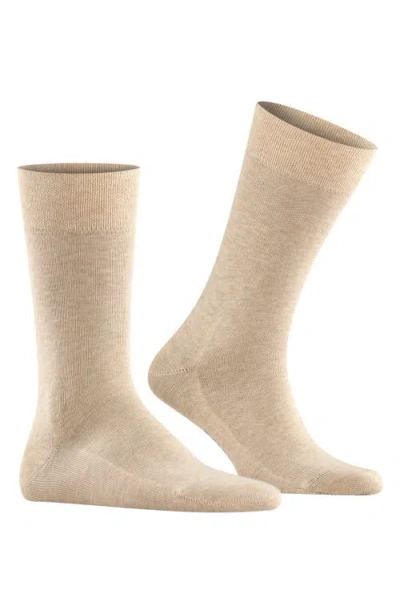 Falke Sensitive London Cotton Blend Socks In Sand Melange