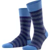 Falke Mapped Line Cotton Blend Mid Calf Socks In Ocean Blue