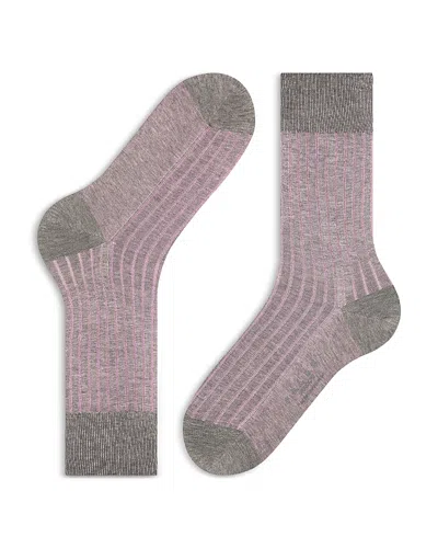 Falke Shadow Mercerized Cotton & Nylon Dress Socks In Grey
