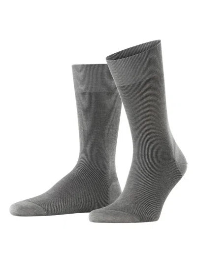 Falke Shadow Stripe Fine Socks In Gray